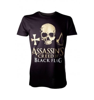 Assassin's Creed IV: Black Flag - T-Shirt Golden Logo Skull