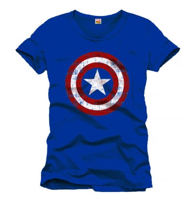 Marvel - T-Shirt Cobalt Captain America - Logo Bouclier