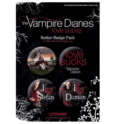 The Vampire Diaries - the Vampire Diaries love sucks Pin-Back Button 4-Pack Set A - 4 cm