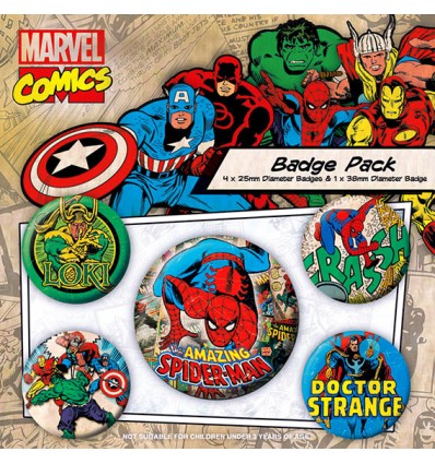 Marvel Comics - Spider-Man Pin Badges 5-Pack